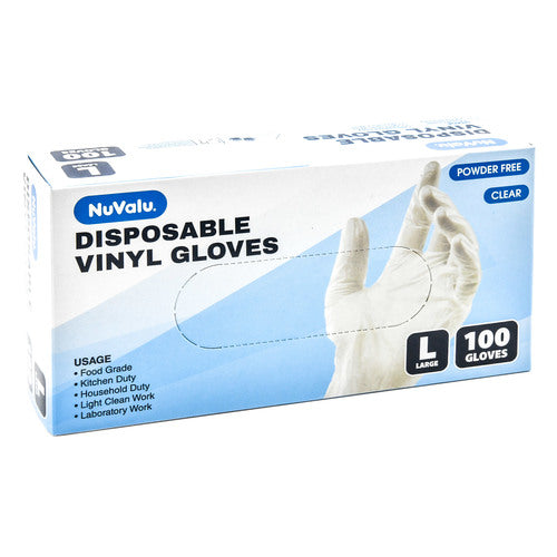 NuValu Disposable Vinyl Gloves 100ct.