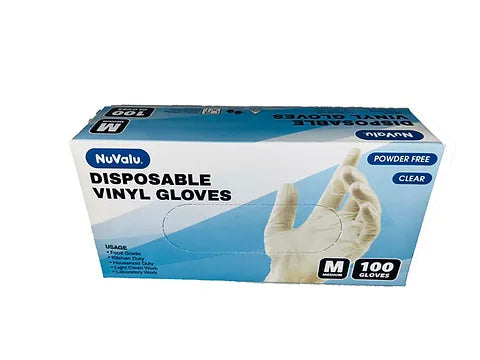 NuValu Disposable Vinyl Gloves 100ct.