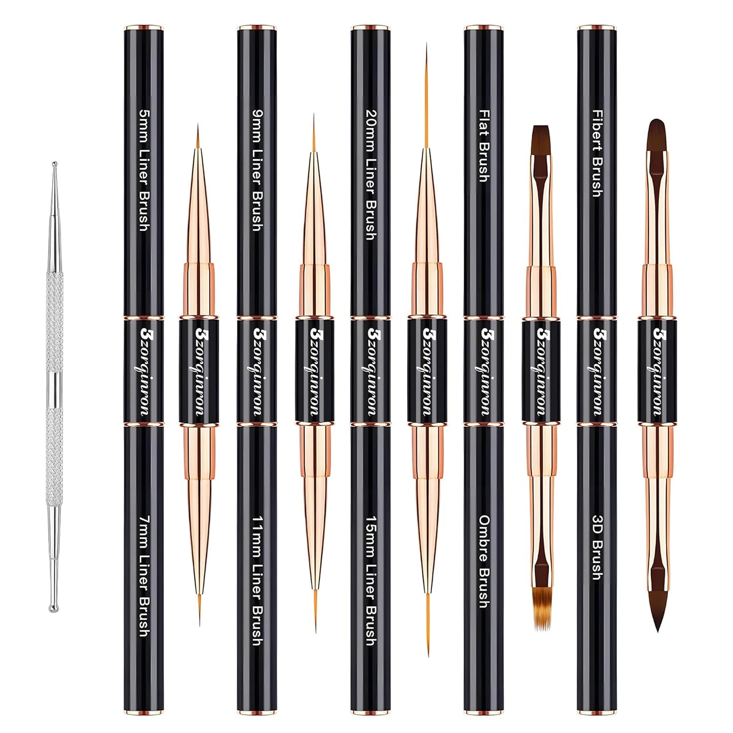 Nail Art Brush Double Ended 5pc