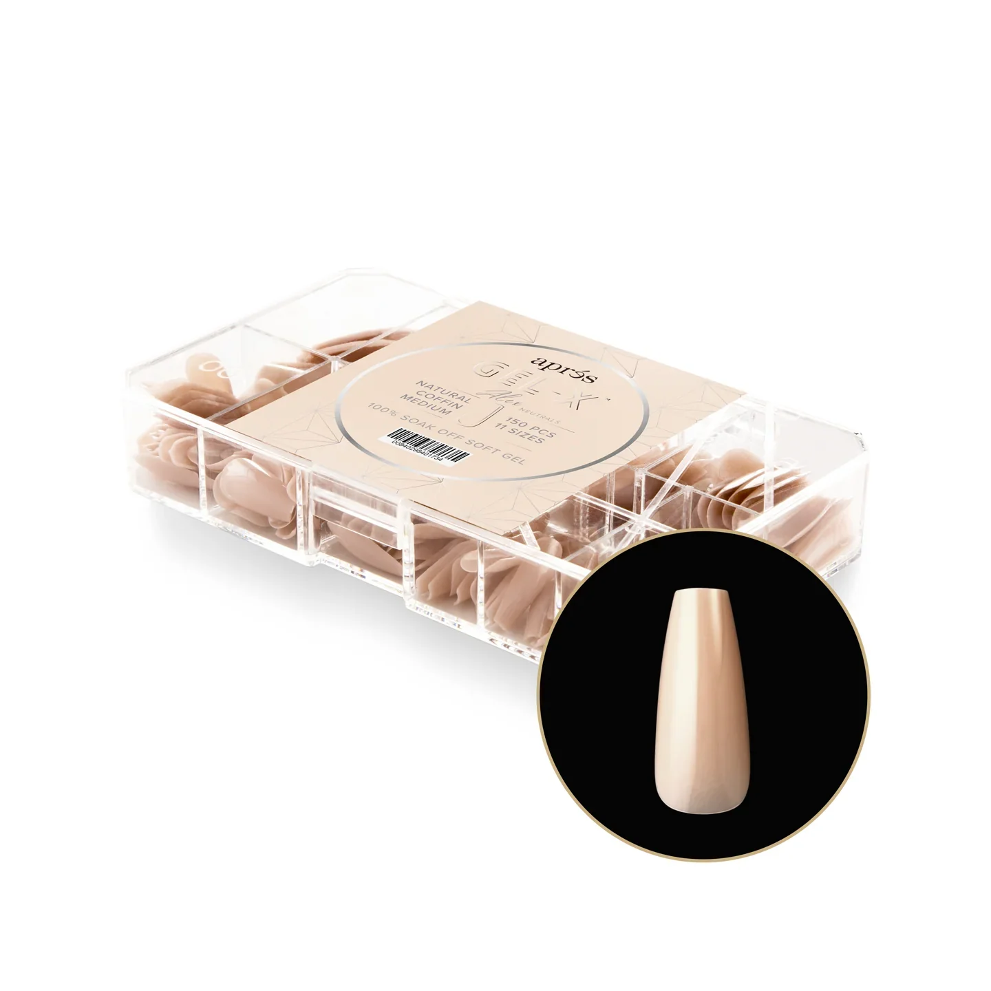 Aprés Neutrals Gel-X® Alex Box of Tips - 11 Sizes (150pcs)
