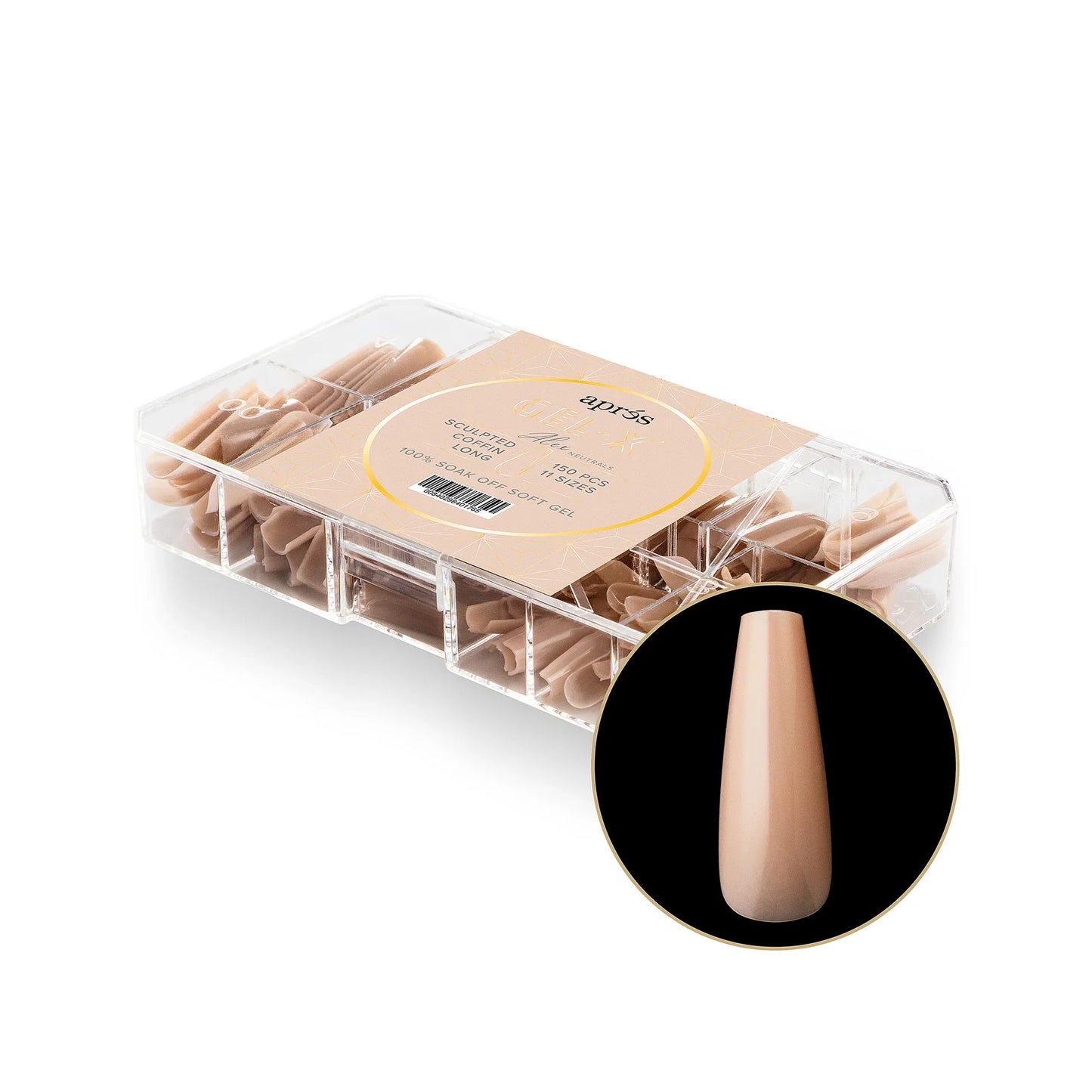 Aprés Neutrals Gel-X® Alex Box of Tips - 11 Sizes (150pcs)