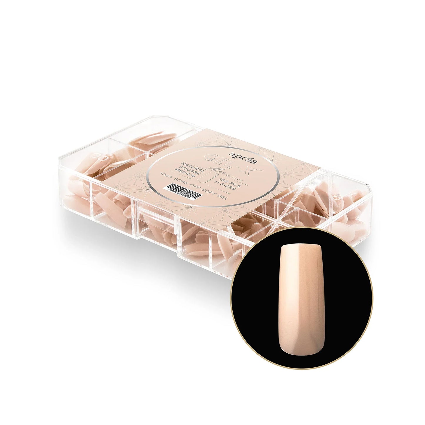 Aprés Neutrals Gel-X® Alex Box of Tips - 11 Sizes (150pcs)