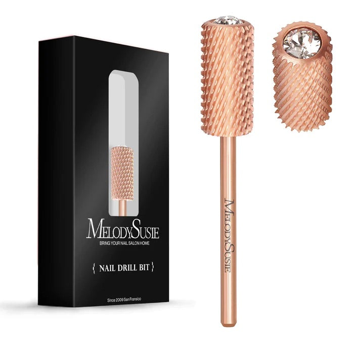 MelodySusie Crystal Top Large Barrel Carbide Nail Drill Bit (Rose-Gold)