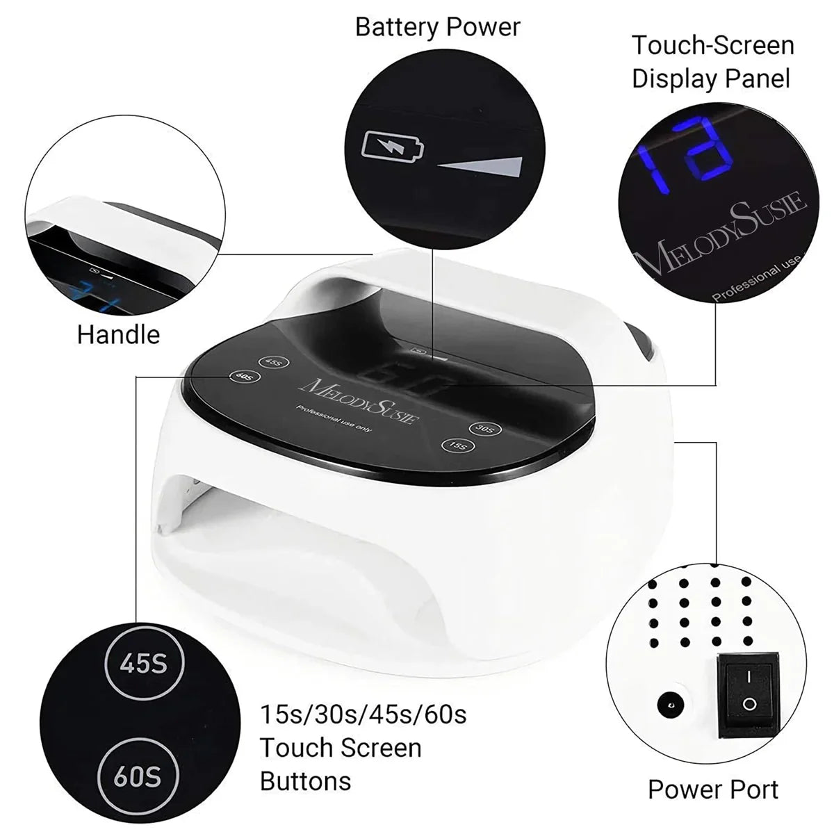 MelodySusie EOS 5 (S-Pro24TR) Rechargeable LED/UV Nail Lamp