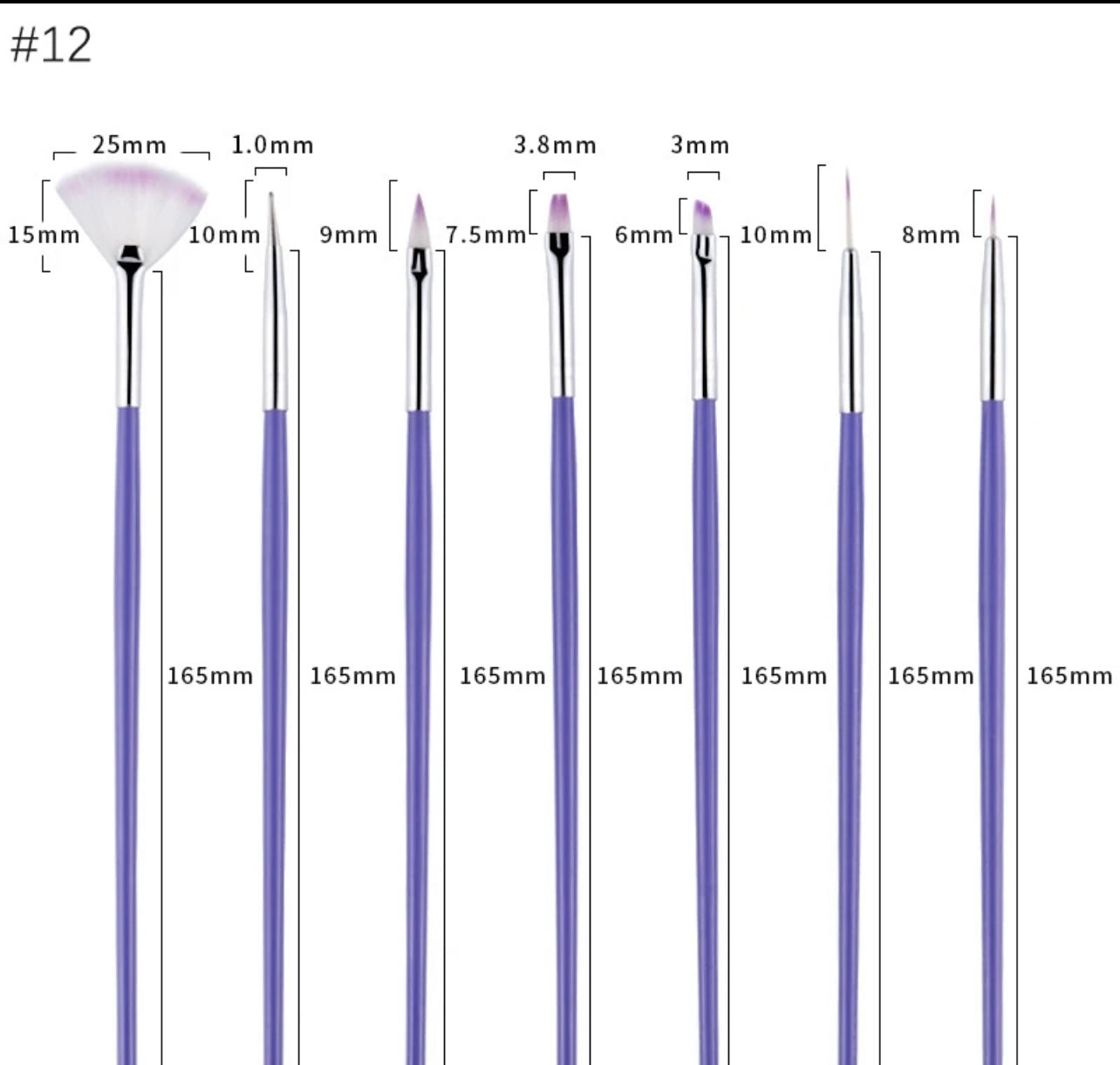 Purple Art Brush Set 7pc