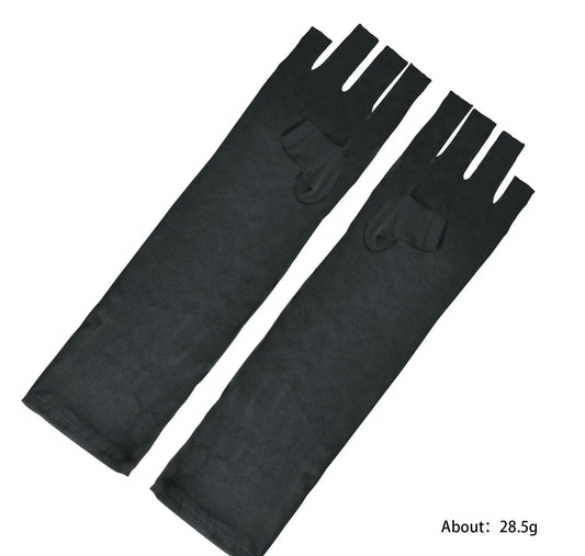 Black Long Sleeve UV LED Gloves