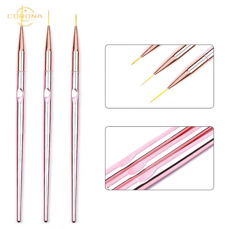 Rose Gold Art Brush Set 3Pcs