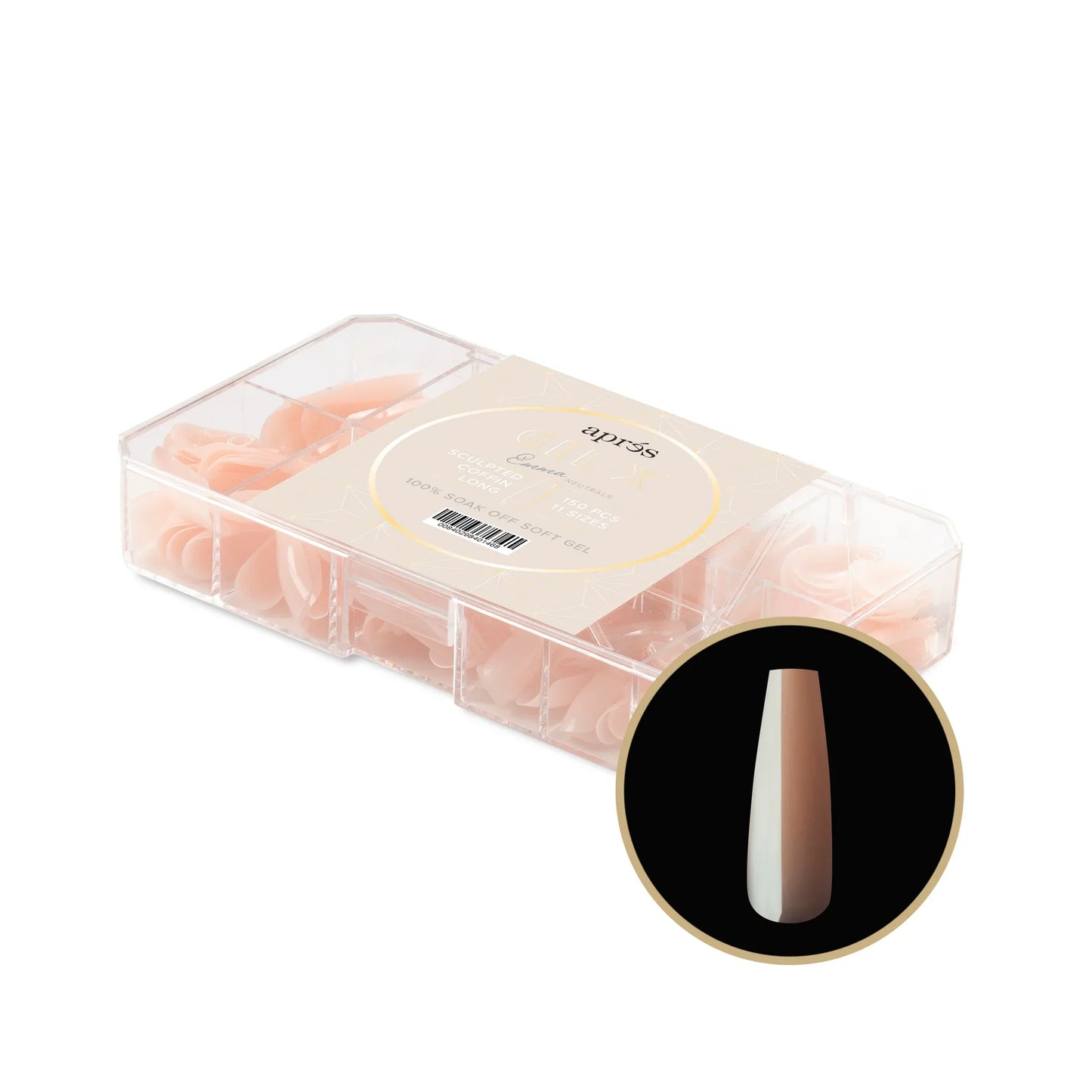 Aprés NEUTRALS GEL-X® EMMA BOX OF TIPS - 11 SIZES (150PCS)