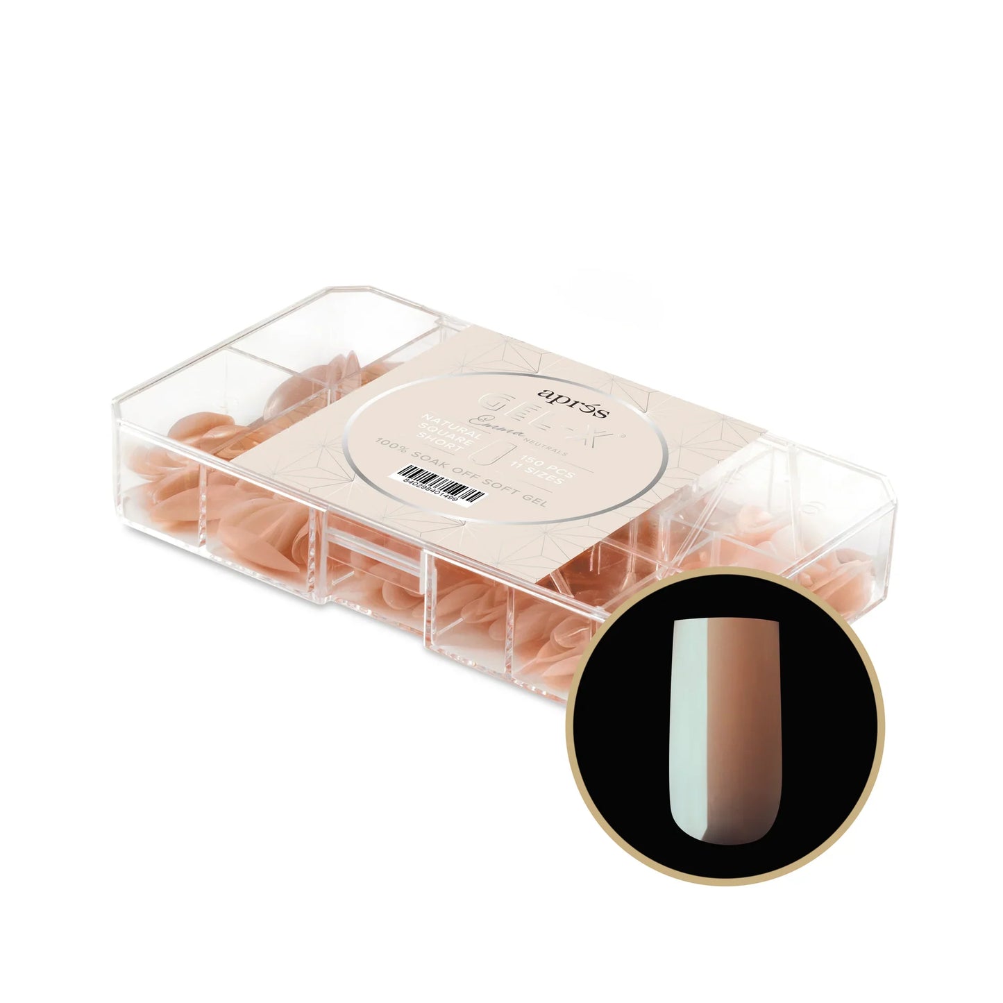 Aprés NEUTRALS GEL-X® EMMA BOX OF TIPS - 11 SIZES (150PCS)