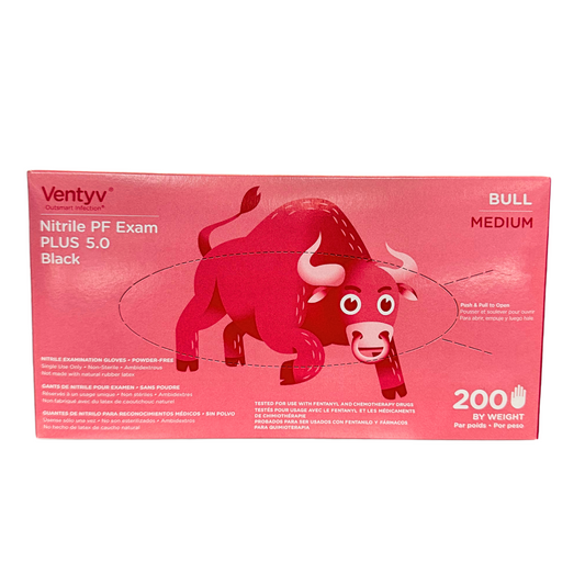 Ventyv Nitrile PF Exam Plus 5.0 Black (BULL MEDIUM)