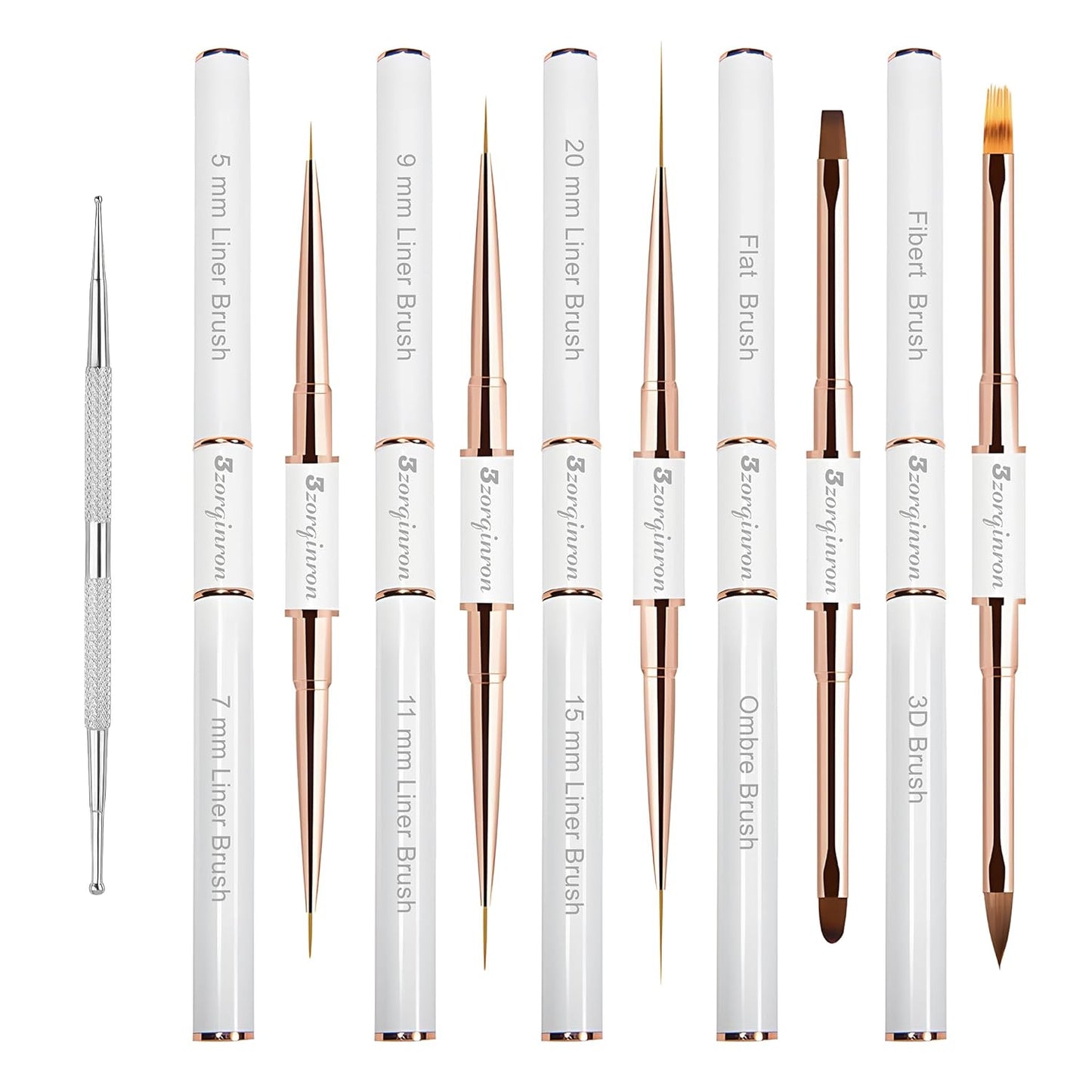 Nail Art Brush Double Ended 5pc