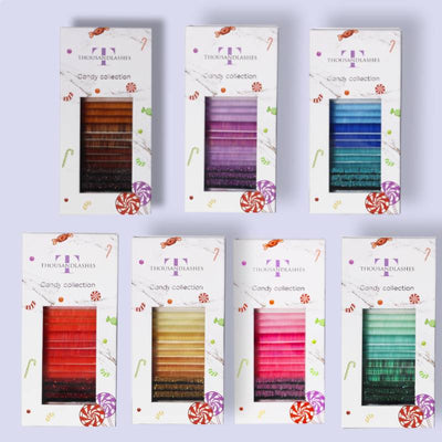 THOUSAND LASHES 0.05 CANDY COLOR LASHES MIXED LENGTH