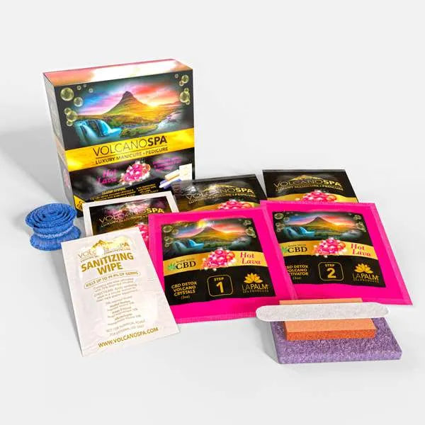 Volcano Spa Luxury Manicure + Pedicure “Hot Lava CBS” 10 Step Kit