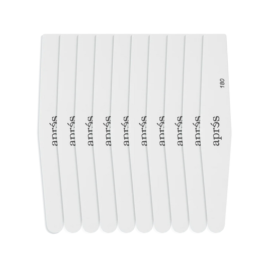 Apres White Diamond Nail File Pack 10pc 100/180