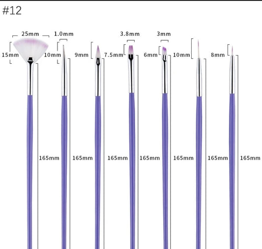 Purple Art Brush Set 7pc