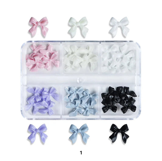 Muti Grid Bow Nail Charms