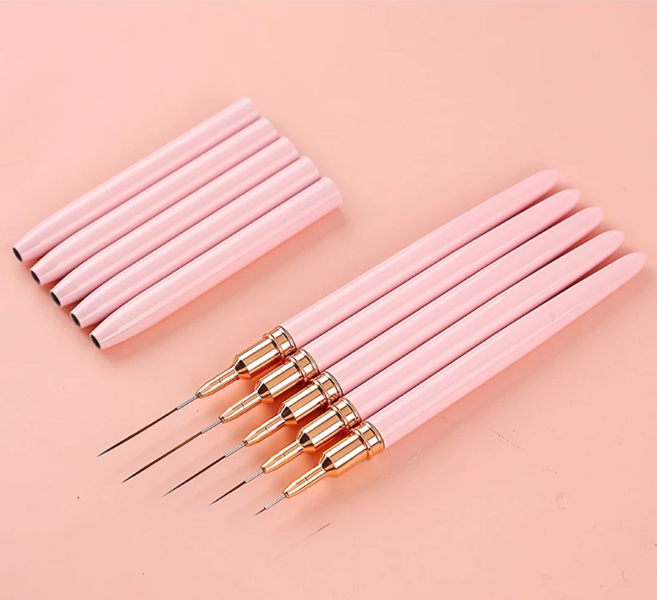 Pink Art Liner Brush Set 5Pcs