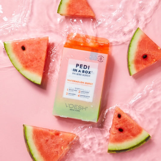 VOESH Pedi in a Box Deluxe 4 Step Watermelon Burst Trio